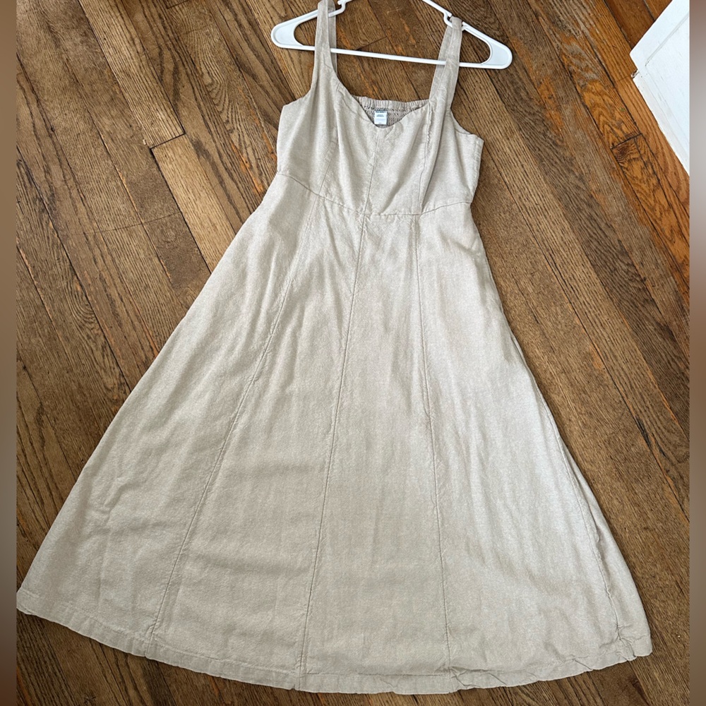 Flax color linen dress